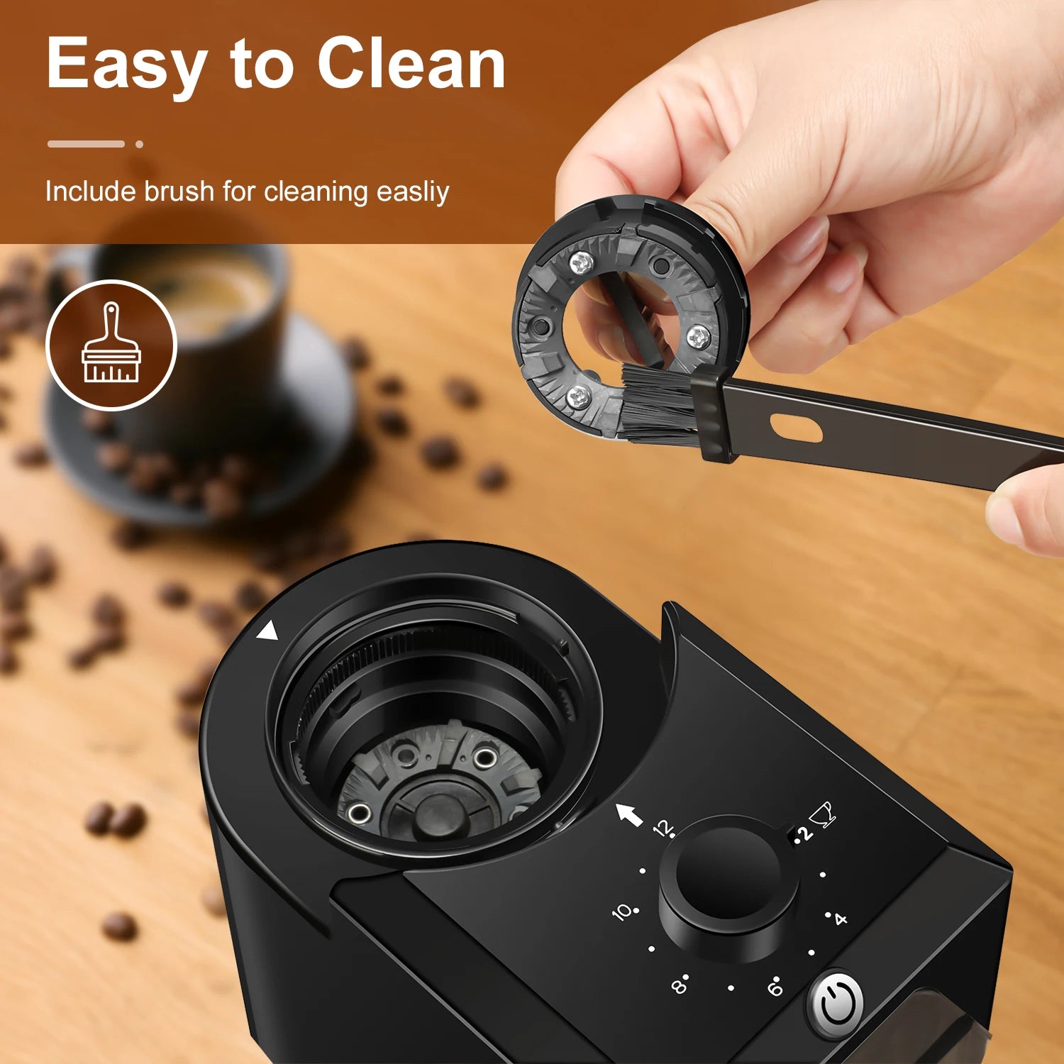 Automatic Burr Mill Coffee Grinder Electric Coffee Bean Grinding With 28 Adjustable Gears for Espresso French Press Drip Coffee - Smarsty