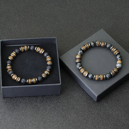 Natural Stone Beaded Bracelet for Men with Unique Design - Smarsty