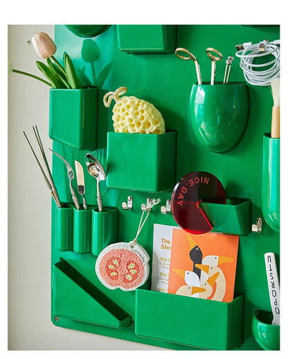 Wall-mounted Storage Rack with Hooks for Office, Kitchen and Workshop Children's Room Organizer with Adjustable Shelves by Smarsty