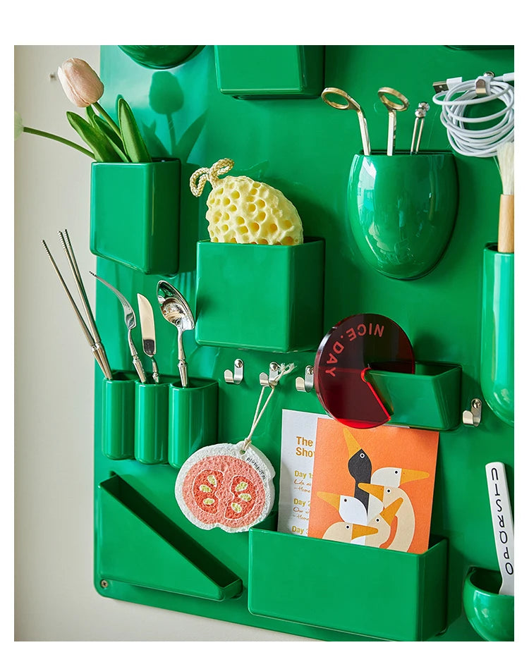 Wall-mounted Storage Rack with Hooks for Office, Kitchen and Workshop Children's Room Organizer with Adjustable Shelves by Smarsty