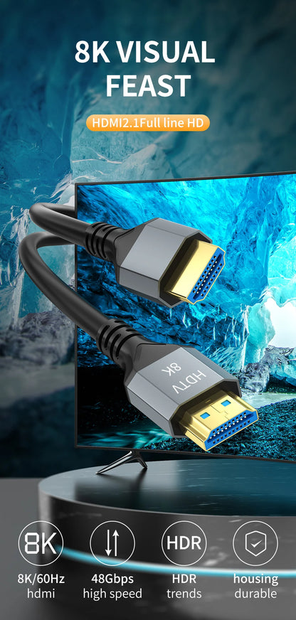 High-Speed HDMI Cable 8K 60Hz for Gaming and Streaming - Smarsty