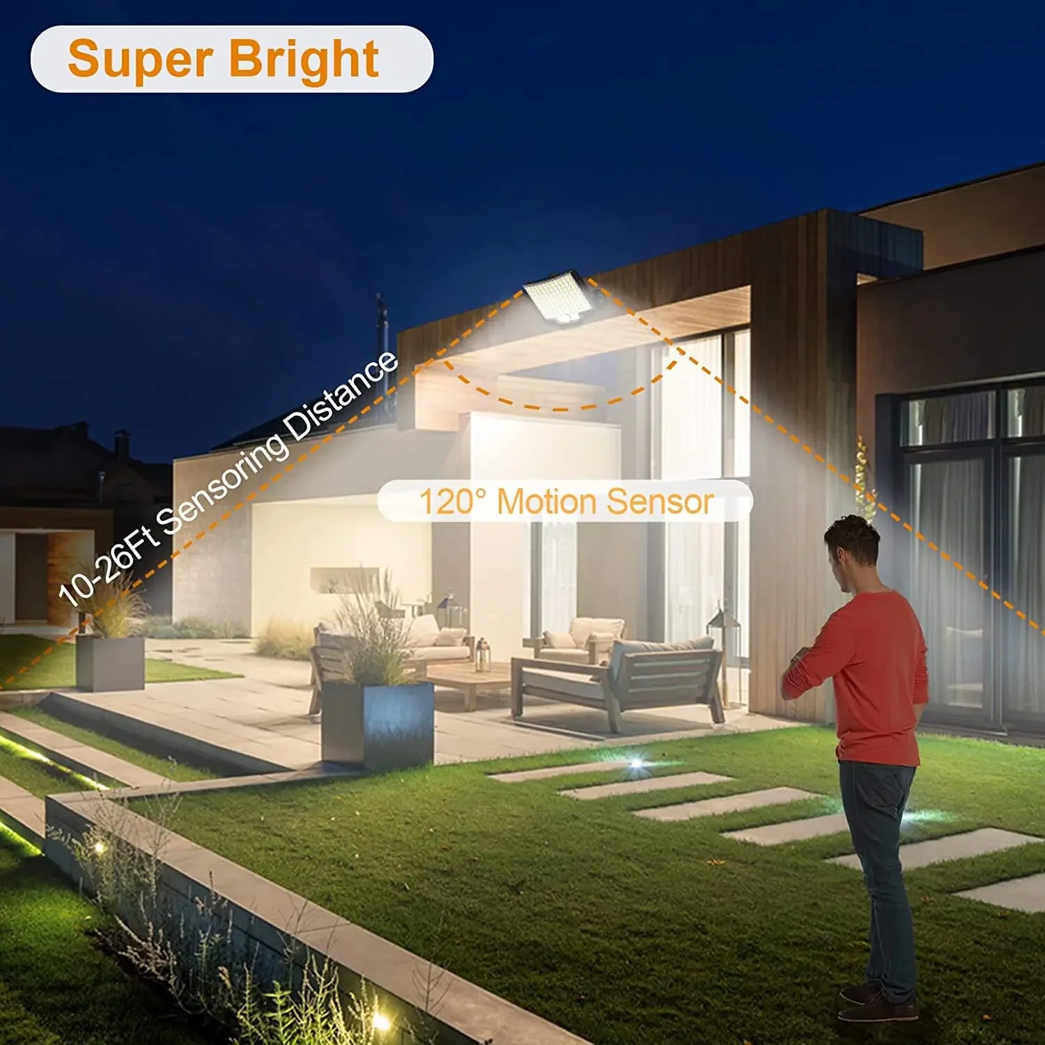 Solar Powered LED Wall Lights with Human Body Sensor - Smarsty