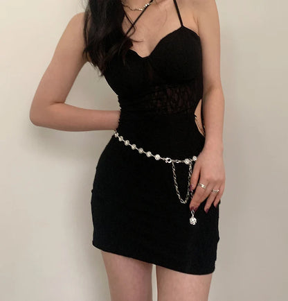 Metal Chatelaine Belt Thin Fashion Chain Accessory - Smarsty