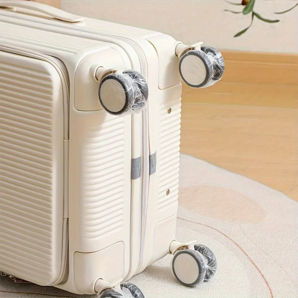50/80pcs Luggage Wheel Covers - Dustproof Suitcase Protectors Wheel, Disposable Travel Accessories for Trolley Cases