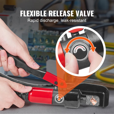 SucceBuy AWG12-2/0 Crimping Tool Copper And Aluminum Terminal Battery Lug Hydraulic Crimper,with a Cutting Pliers, Gloves