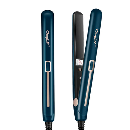 CkeyiN Mini Hair Flat Iron 2 in 1 Portable Straightener and Curler - Smarsty