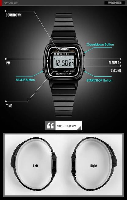 SKMEI 1901 Luxury Waterproof Digital Women's Watch - Smarsty