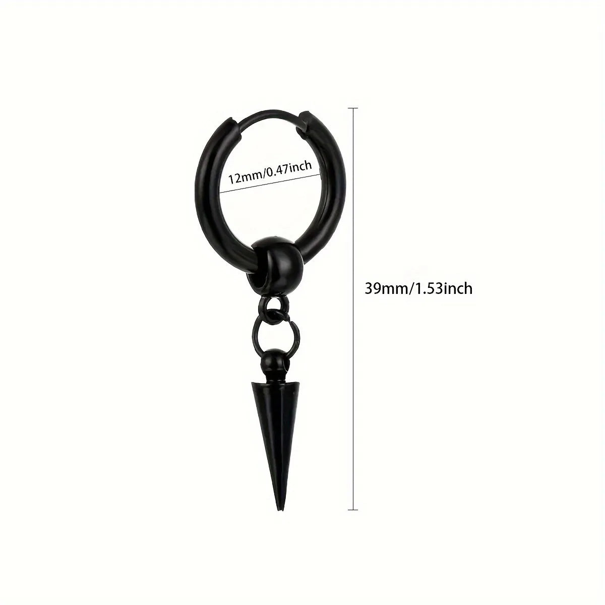Fashion Stainless Steel Cone Pendant Earrings for Men - Smarsty