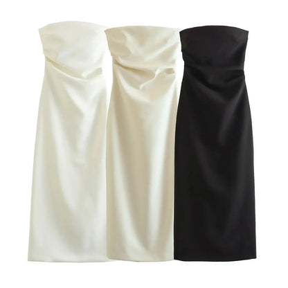 ASDS 2024 off shoulder black white long dress women bodycon beige midi dress woman summer backless sexy party dresses - Smarsty