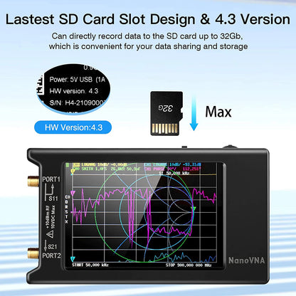 NanoVNA-H Vector Network Analyzer with Spectrum Tuning - Smarsty