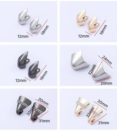 Women High Heel Metal Toe Cap Wear and Tear Concealer Anti-kicking Leather Shoes Point Protector Flat Shoe Tips Cap Accessorices - Smarsty