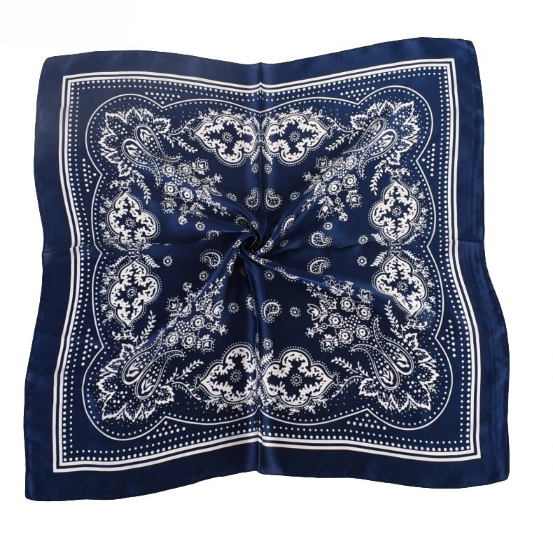 Women Paisley Satin Scarf Lightweight Sun Protection Shawl - Smarsty
