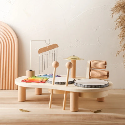 Baby Educational Toys Wooden Aeolian Bells Montessori Children's Musical Toys Xylophone Newborn Birthday Gifts Music Table Toys - Smarsty