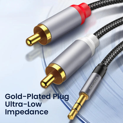 3.5mm to 2 RCA Audio Splitter Cable for Clear Sound - Smarsty