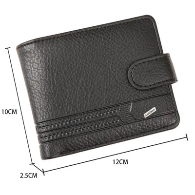 Men Wallets Leather Zipper Purse Man Slim Card Horders Quality Male Short Multi-card Wallet Coin Pocket Purse - Smarsty