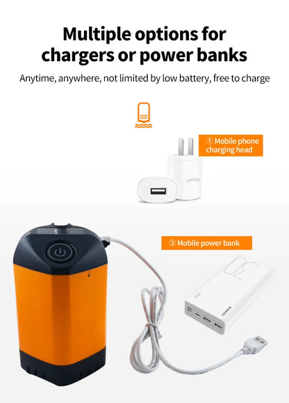 Portable Rechargeable Electric Shower Pump USB Powered Waterproof for Outdoor Camping Beach Hiking Pet Bath Car Wash