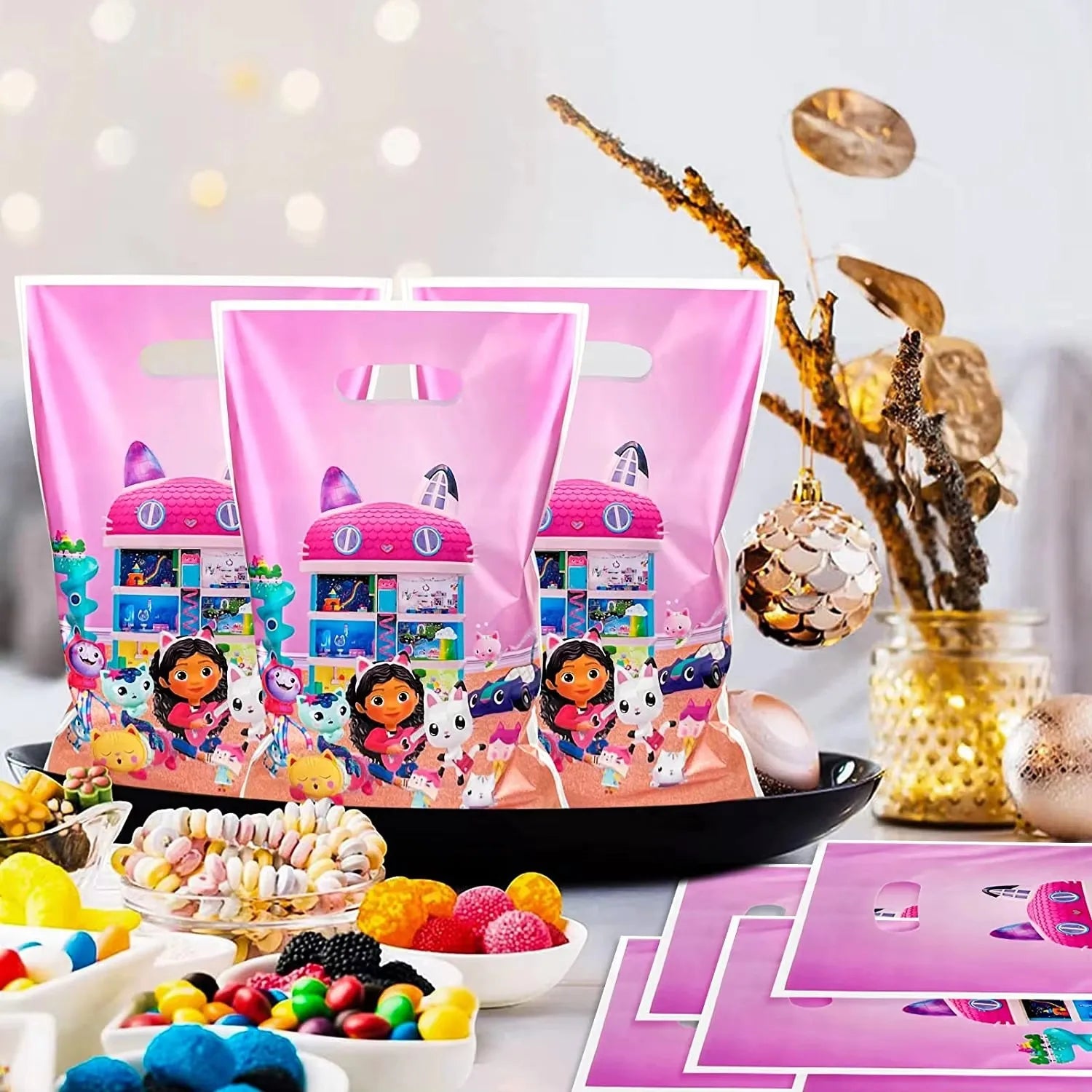 Gabby Dollhouse Birthday Party Favor Bags for Kids - Smarsty