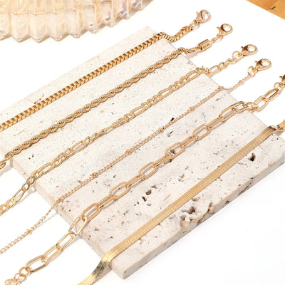 Bohemian Multi-Layer Snake Chain Bracelet Set - Smarsty