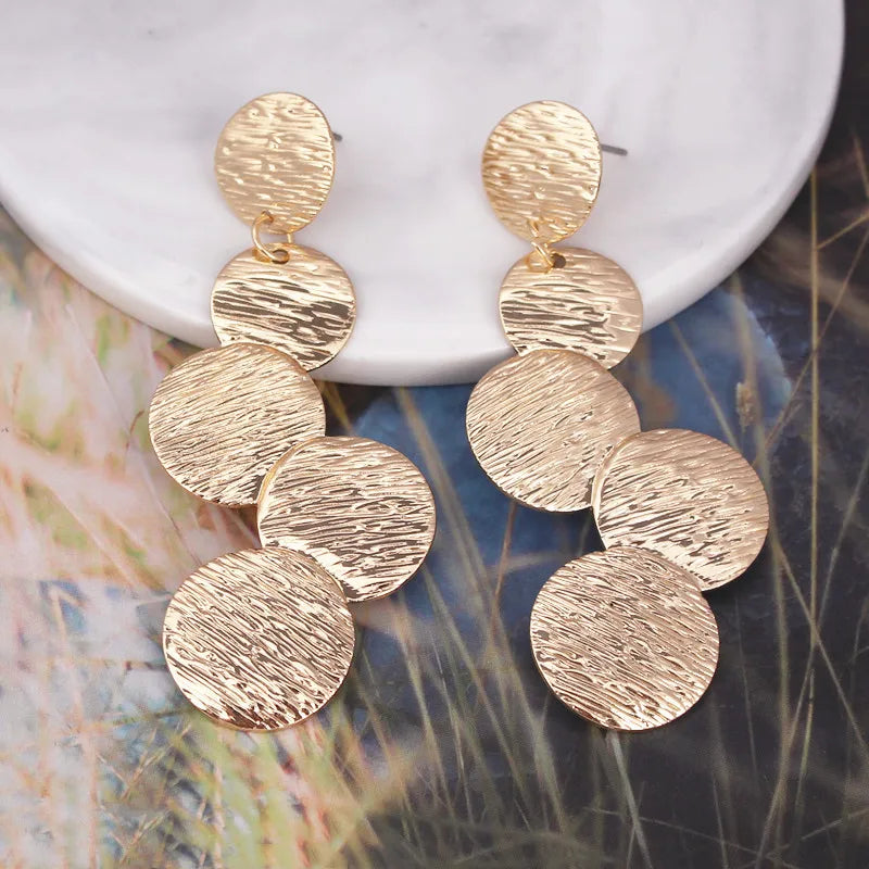 Gold Metal Drop Earrings with Irregular Heart Design for Women - Smarsty