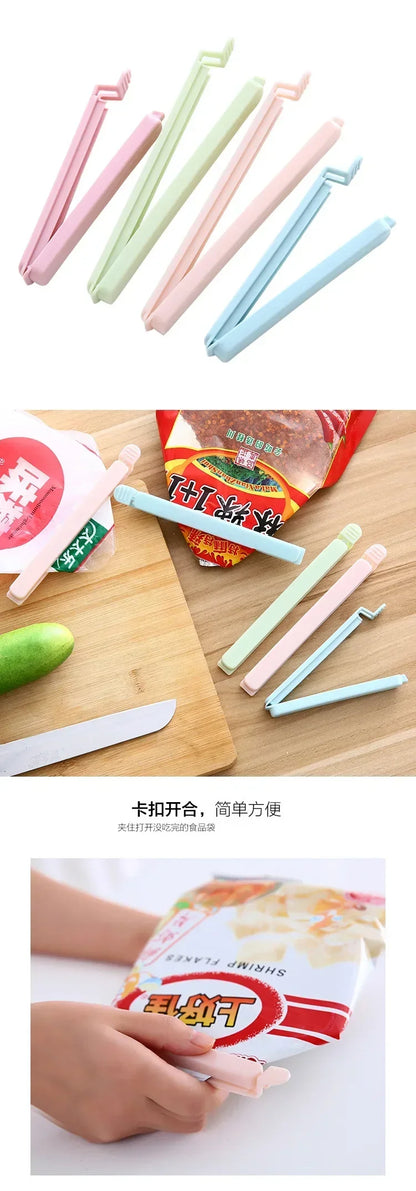 10PCS Bag Clips Food Snack Sealing Clip12/15.5cm Portable Kitchen Storage Accessories Tool Elastic Buckle Package Bag Clamp 2025