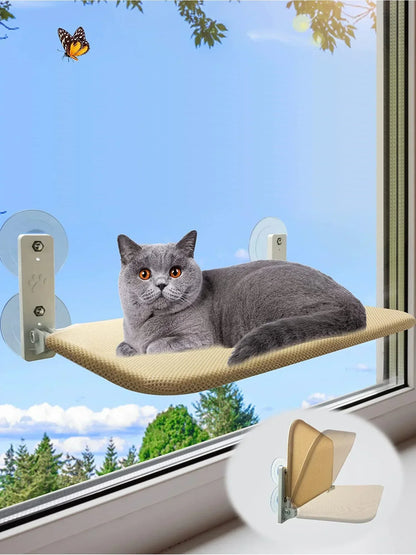 Cordless Cat Hammock With Suction Cups For Sunbathing - Smarsty
