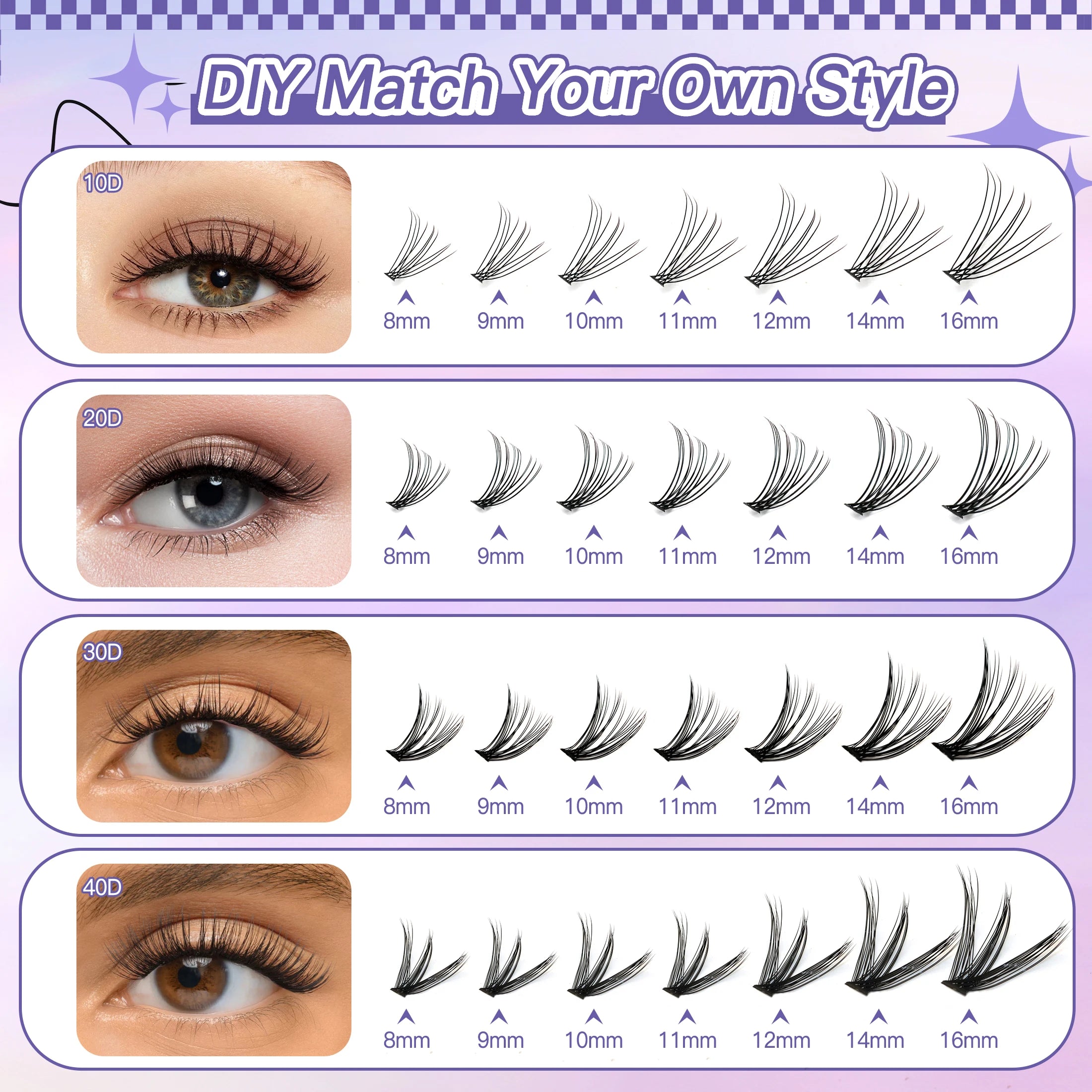 DIY False Eyelashes with Application Tools for All Styles - Smarsty
