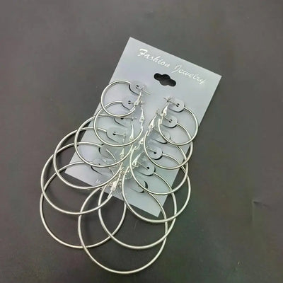 Big Circle Hoop Earrings Set for Women - Smarsty