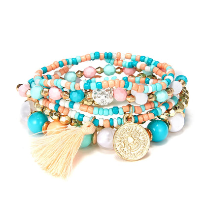 Bohemia Crystal Multicolor Bead Wrap Bracelet for Women - Smarsty