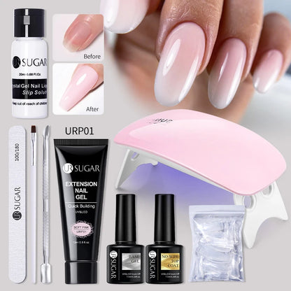 Nude Glitter Gel Nail Polish Kit for Long-Lasting Manicure - Smarsty