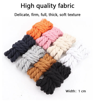Quality Round Shoelaces Colorful 1CM Thicker Cotton Shoelace Running Sneakers Laces 1Pair 100/120/140CM Boots Shoe laces Shoes - Smarsty