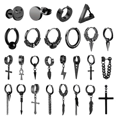 Punk Stainless Steel Stud Earrings Set for Men and Women - Smarsty