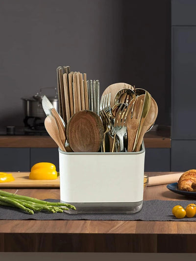 Household Multi-Functional Tableware Rack, Kitchen Tableware Drain Rack, Chopsticks Rack, Spoon, Chopsticks, Fork, Storage Rack by Smarsty