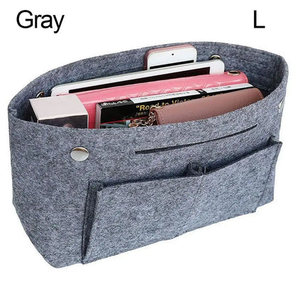 Women's Organizer Handbag Felt Travel Bag Insert Liner Purse Organiser Pouch