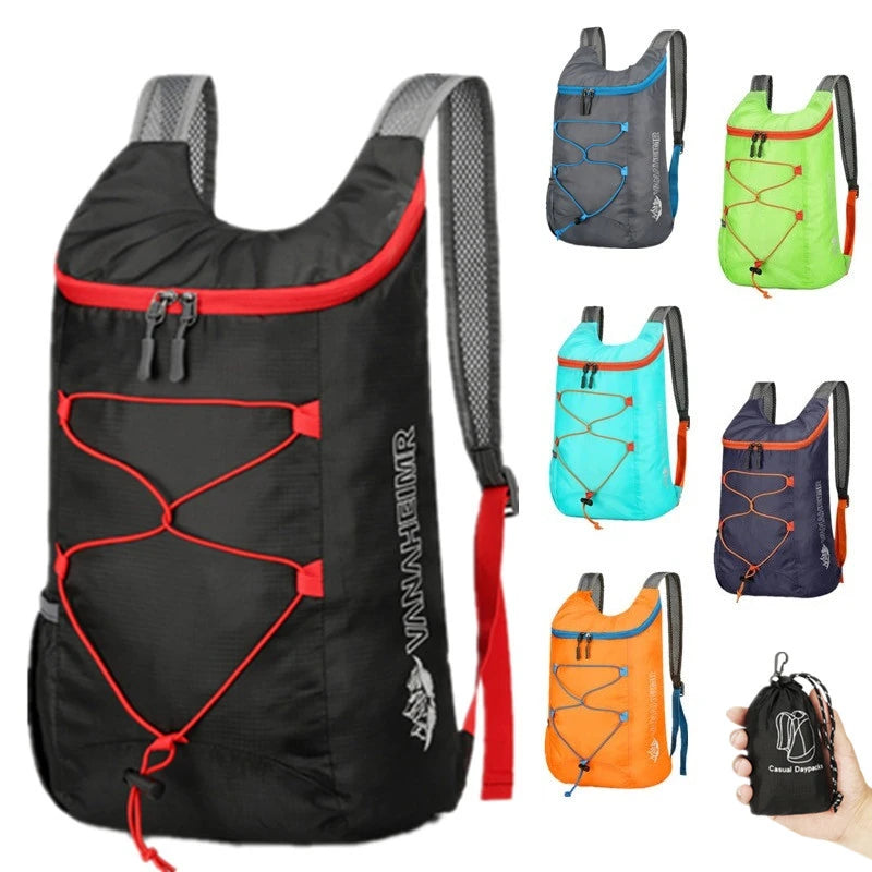 Multifunctional Outdoor Folding Backpack High Density Lightweight Waterproof Nylon Fabric Sports Bag for Camping Hiking Travel - Smarsty