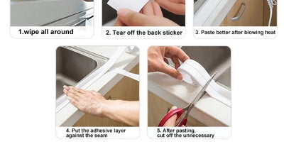 3.2M Bath Caulk Tape Self Adhesive PVC Oil-Proof Kitchen Sink Edge Corner Wall Sticker Waterproof Toilet Sealing Strip Tape - Smarsty