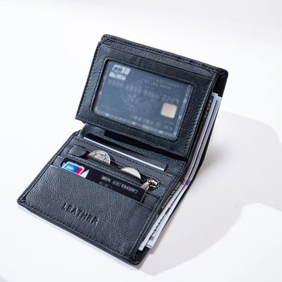 men's wallet Genuine Leather Wallets For Men Coin Purse Vintage Vertical Short  Credit Card Holder Money Bag Men's RFID wallet - Smarsty