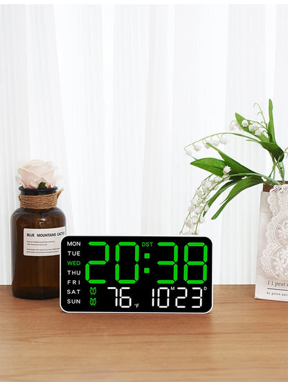 Large Digital Wall Clock with Temperature and Date Display - Smarsty