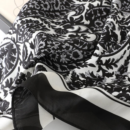 Silk Square Scarf for Women Summer Head Wrap - Smarsty