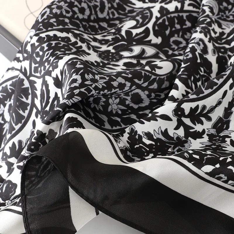 Silk Square Scarf for Women Summer Head Wrap - Smarsty