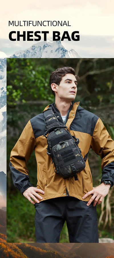 Men's Camping Chest Bag Tactical Sports Shoulder Outdoor Fanny Pack Hiking Climbing Cycling Fishing MOLLE System Sling Bags by Smarsty