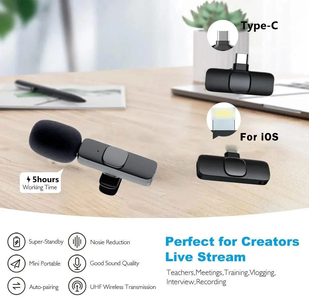 Wireless Lavalier Microphone for iPhone and Android - Smarsty