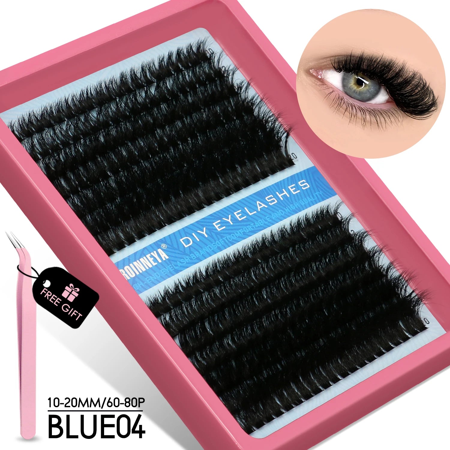 GROINNEYA Fluffy Cluster Lashes Kit for Volume Eyelash Extensions - Smarsty