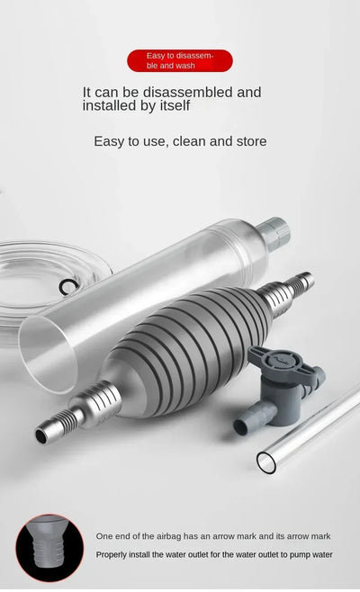 Siphon Pump with Filter Nozzle Fish Tank Water Changer Air Pump Cleaning Accessorie Handheld Aquarium Gravel Cleaner Vacuum Tool - Smarsty