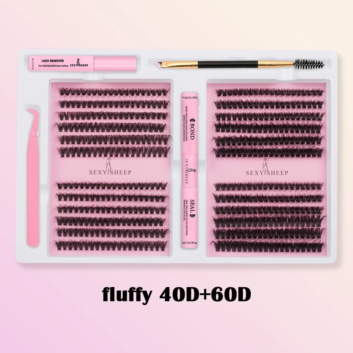 DIY False Eyelashes Clusters Extensions Individual Lashes Cluster Natural Segmented With glue,Remover,lash brush，tweezers - Smarsty