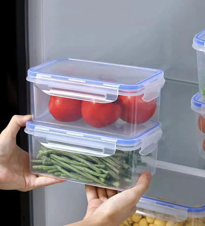 Kitchen Refrigerator Sealed Rectangular Refrigerator Storage Box with Lid Plastic Crisper Microwave-heated Lunch Box Storage Box by Smarsty