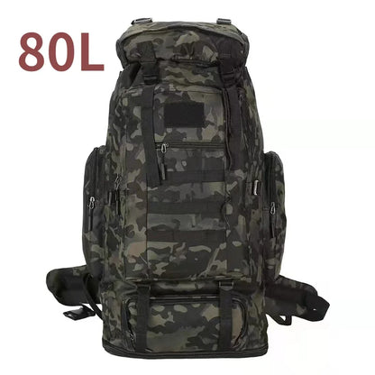 80L/100L  Mountaineering Bag Climb Bag Tactical Backpacks Large Backpack Outdoors Hiking Camping Travel Bags - Smarsty