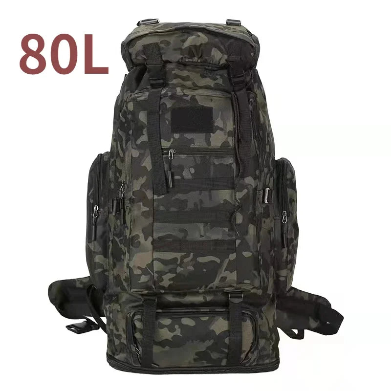 80L/100L  Mountaineering Bag Climb Bag Tactical Backpacks Large Backpack Outdoors Hiking Camping Travel Bags - Smarsty
