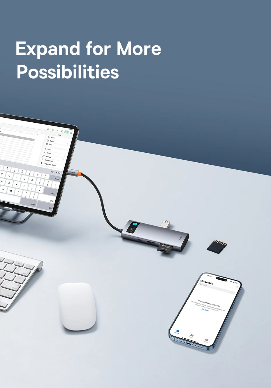 USB C Hub 4K60Hz HDMI PD 100W Multiport Card Reader