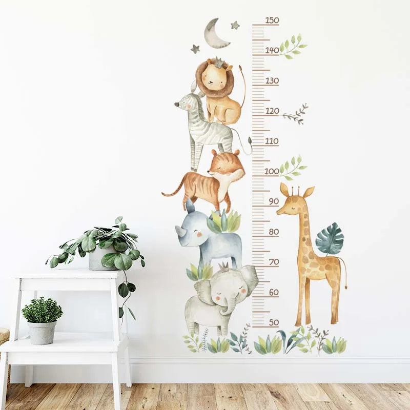 Cartoon Animal Height Ruler Wall Stickers for Kids Room - Smarsty