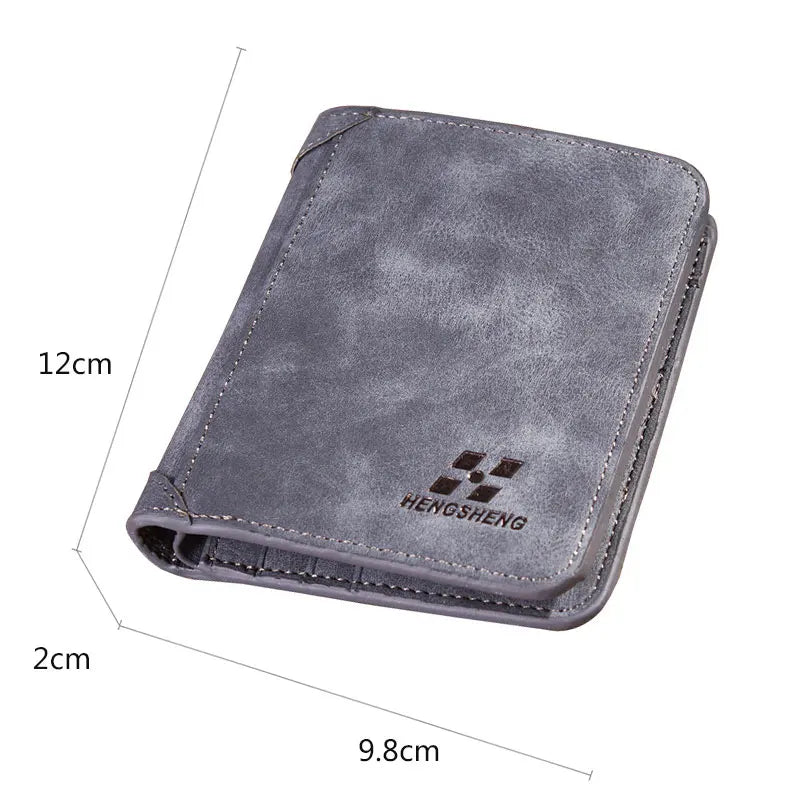 New Men Wallets Credit Card/ID Holder Vintage Brand Male Wallet High Quality PU Leather Photo Holder Foldable Short Men Purse